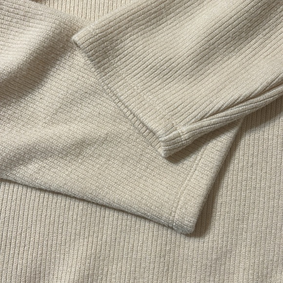 Anthropologie Cream Ribbed Square Neck Sweater Size 3X - Picture 6 of 6